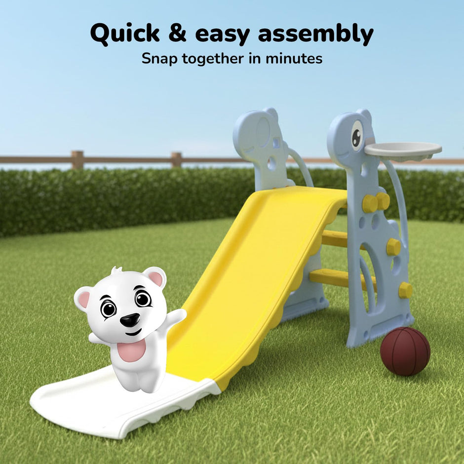 Lifelong Giraffe Kids Slide with Basketball Hoop for Indoor & Outdoor Play