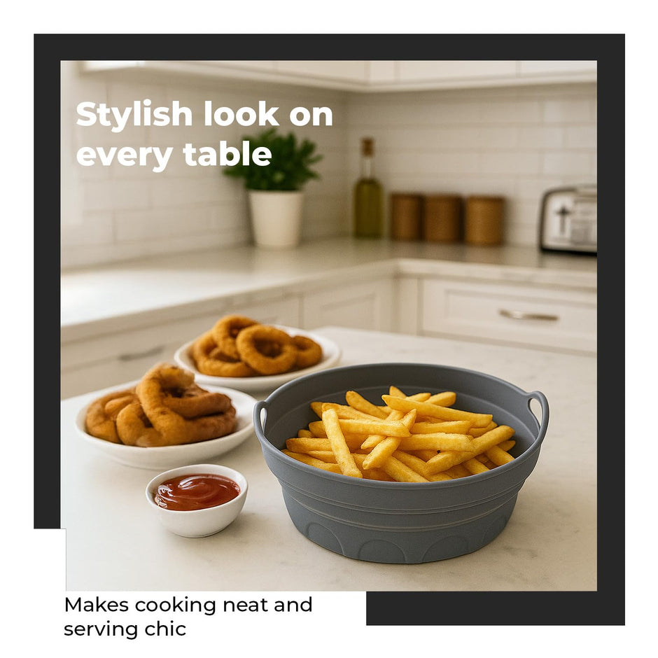 Lifelong Silicone Air Fryer Basket Tray with Ear Handles | Pack of 2