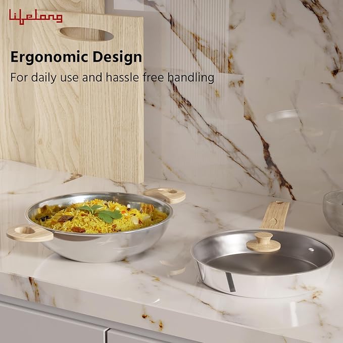TriPly Kadhai & Fry Pan Combo – 20 cm Cookware Set