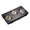 Lifelong 3 Burner Gas Stove Brass Burner Manual Ignition Cooktop Modern Glass Stove for Modular Kitchen