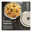 Lifelong Stainless Steel Pressure Cooker – 5 Liters, ISI Certified Outer Lid, Induction & Gas Compatible, Lock System, 5 Year Warranty (Silver)