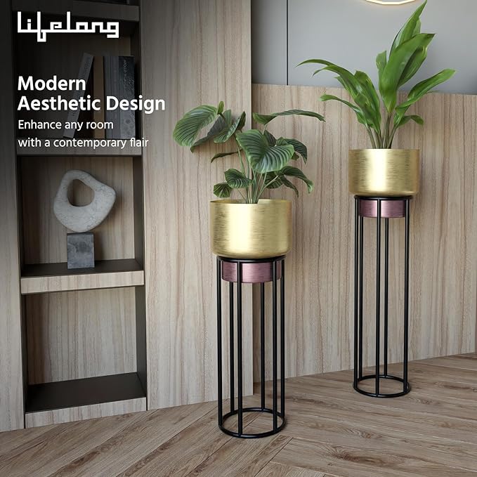 Metal Plant Stand Set of 2 – Indoor & Outdoor Anti-Rust Pot Holders (30Kg Capacity)
