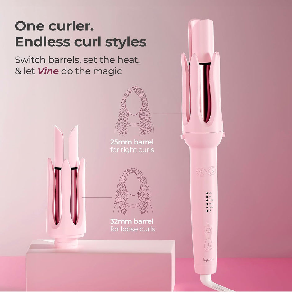 Lifelong WaveUp Automatic Hair Curler | 2-Way Curling, 25mm & 32mm Barrels