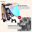 Lifelong Cuppy Baby Stroller | Lightweight Foldable Travel Pram for Kids | Cabin-Friendly with 5-Point Safety Harness, Adjustable Canopy & Storage Basket (20kg Capacity)