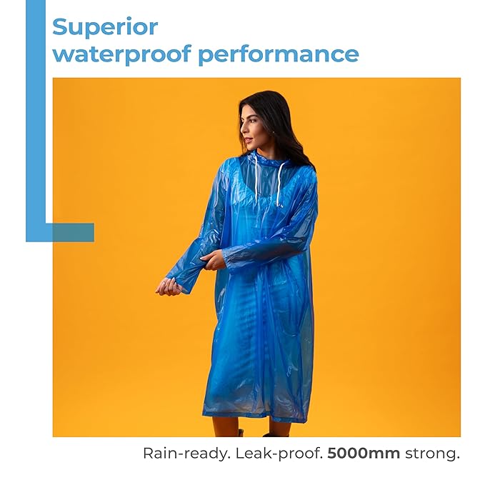Lifelong Waterproof Unisex Raincoat – Hooded Full Sleeve Outdoor Poncho for Men, Women, Boys & Girls, Lightweight Travel Rainwear (1 Pc)