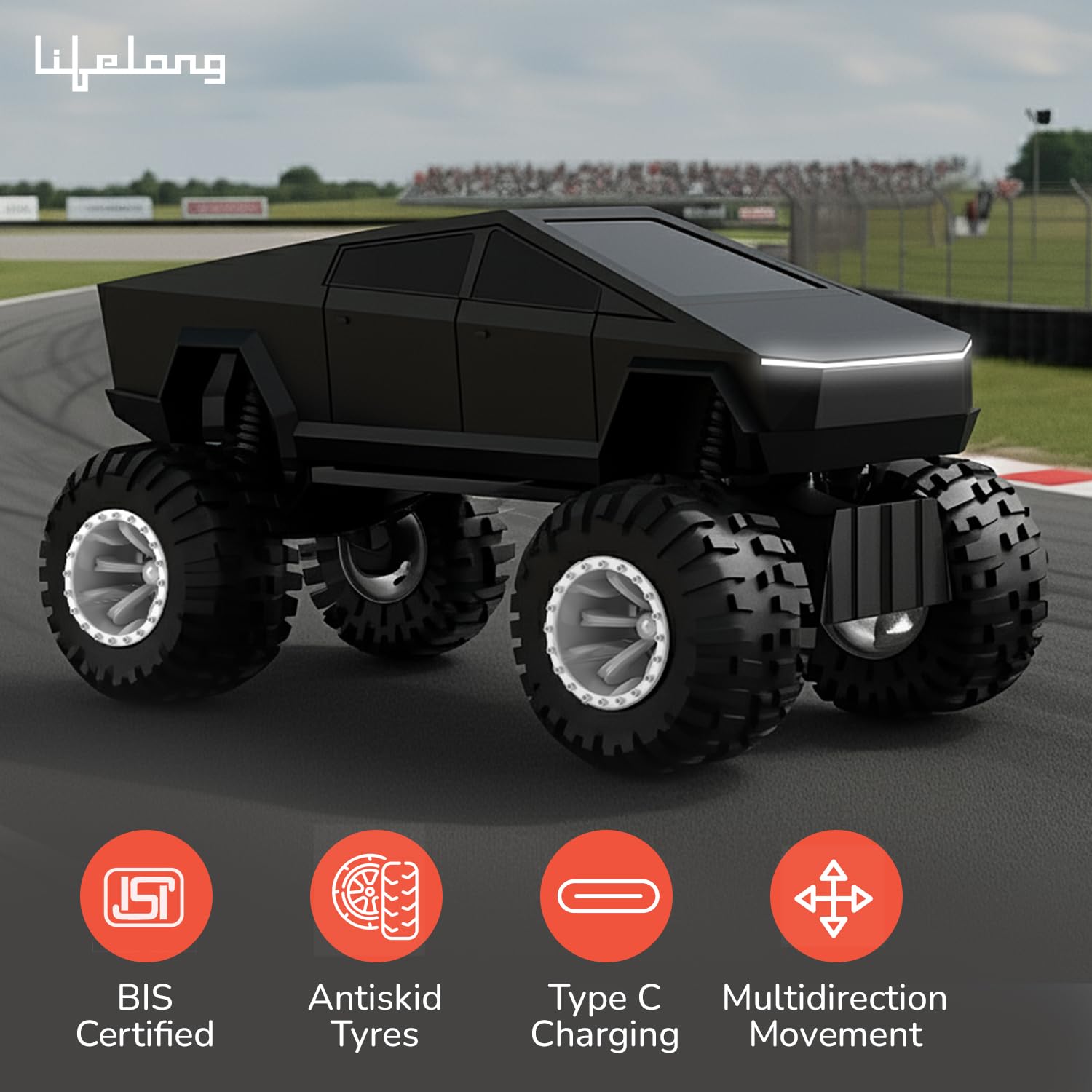 Lifelong Cuppy Cyberon RC Off Road Truck with Turbo Speed & LED Lights