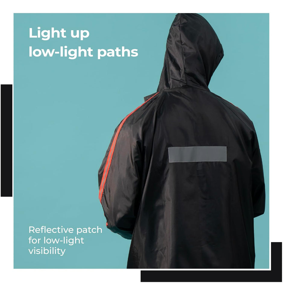 Lifelong Campaign Men's Polyester Waterproof Standard Length Raincoat
