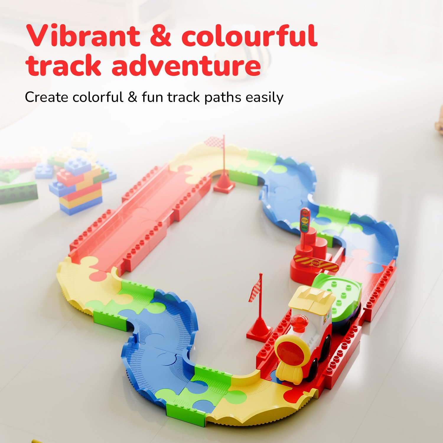 Lifelong Cuppy Rechargeable Toy Train Set with USB-C Engine, Lights & Sounds