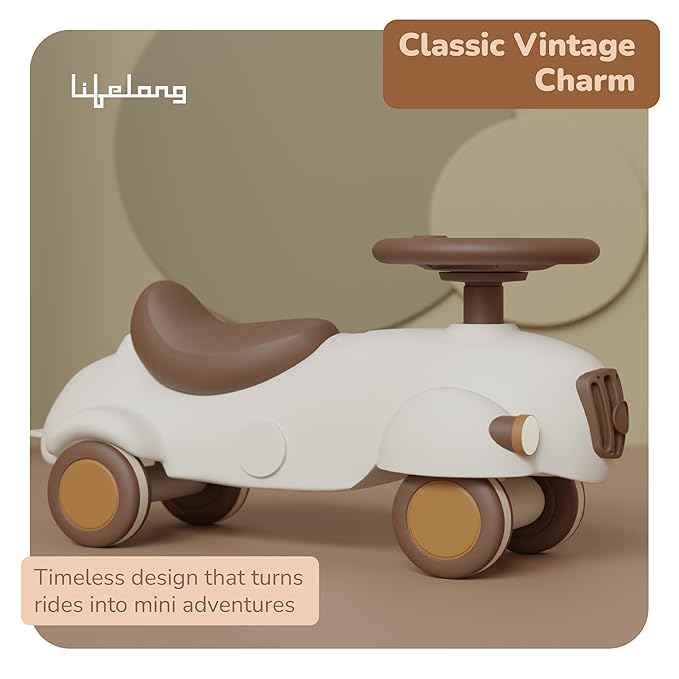 Lifelong Cuppy Vintage Ride-On Car | Push Ride Toy for Kids 1–4 Years