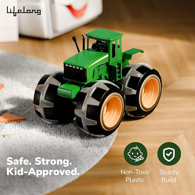 Lifelong Cuppy Friction Powered Big Tractor Toy | Push & Go Farm Truck for Kids