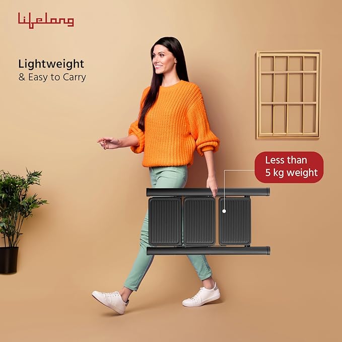 Lifelong 3-Step Steel Ladder – Foldable & Portable Multipurpose Stool with 150Kg Capacity for Home, Kitchen