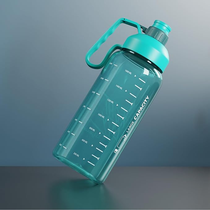 Lifelong 1.8L Plastic Gallon Water Bottle – BPA-Free, Leak-Proof Motivational Gym Bottle for Men & Women (Blue)