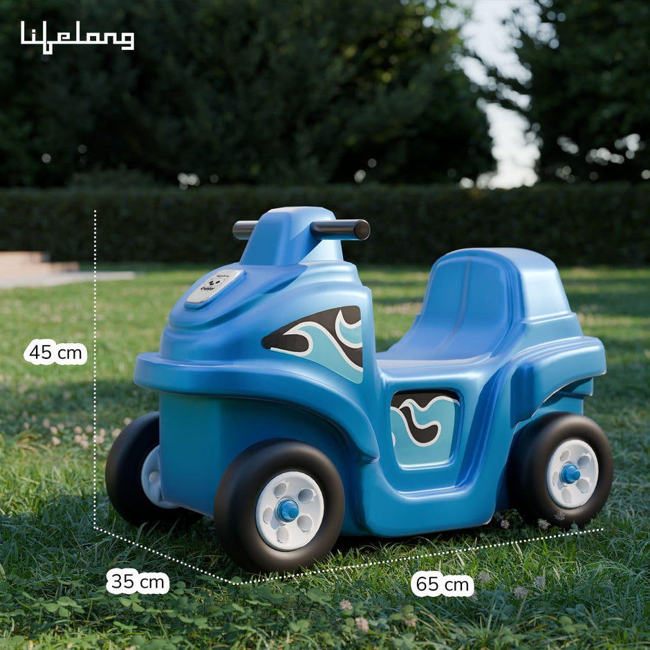 Lifelong Cuppy Coaster Ride-On Car for Kids | 4-Wheel Push Car for Toddlers 1+ Years | Durable, Safe & Fun Indoor-Outdoor Toy Car (35kg Capacity, Blue)