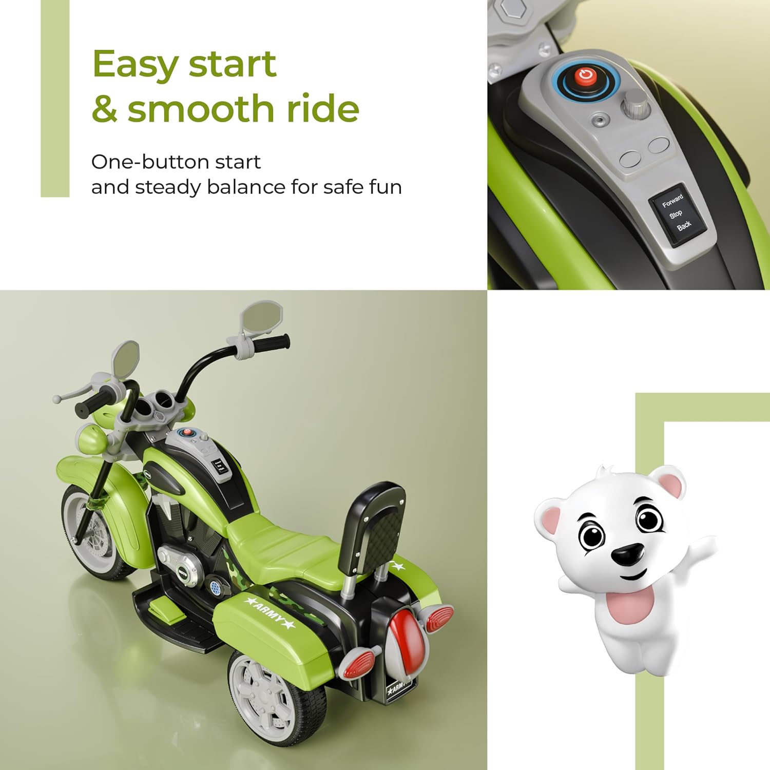 Lifelong Royal Electric Ride-On Bike for Kids – Rechargeable 3-Wheel Motorbike with Light & Music, 1–6 Years