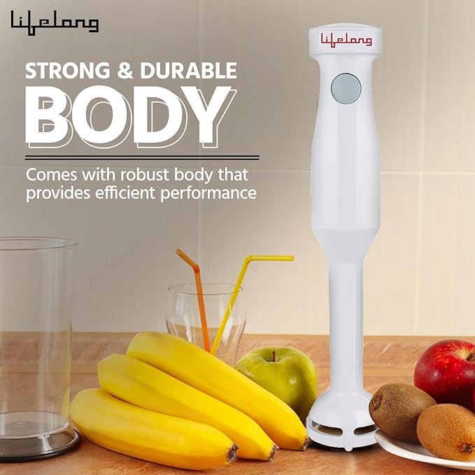 Lifelong 300W Stainless Steel Hand Blender – Low Noise, Anti-Splash