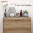 Lifelong Wooden Shoe Rack – 2 Flip Drawer Space-Saving Organizer, Oak Finish