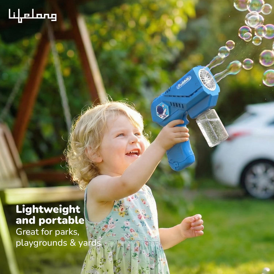 Lifelong Cuppy Electric Bubble Blaster Gun with One-Touch Bubble Fun for Kids