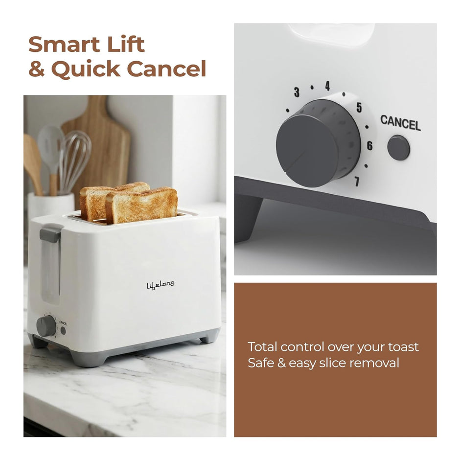Lifelong LLPT09 2-Slice Pop-Up Toaster (White)