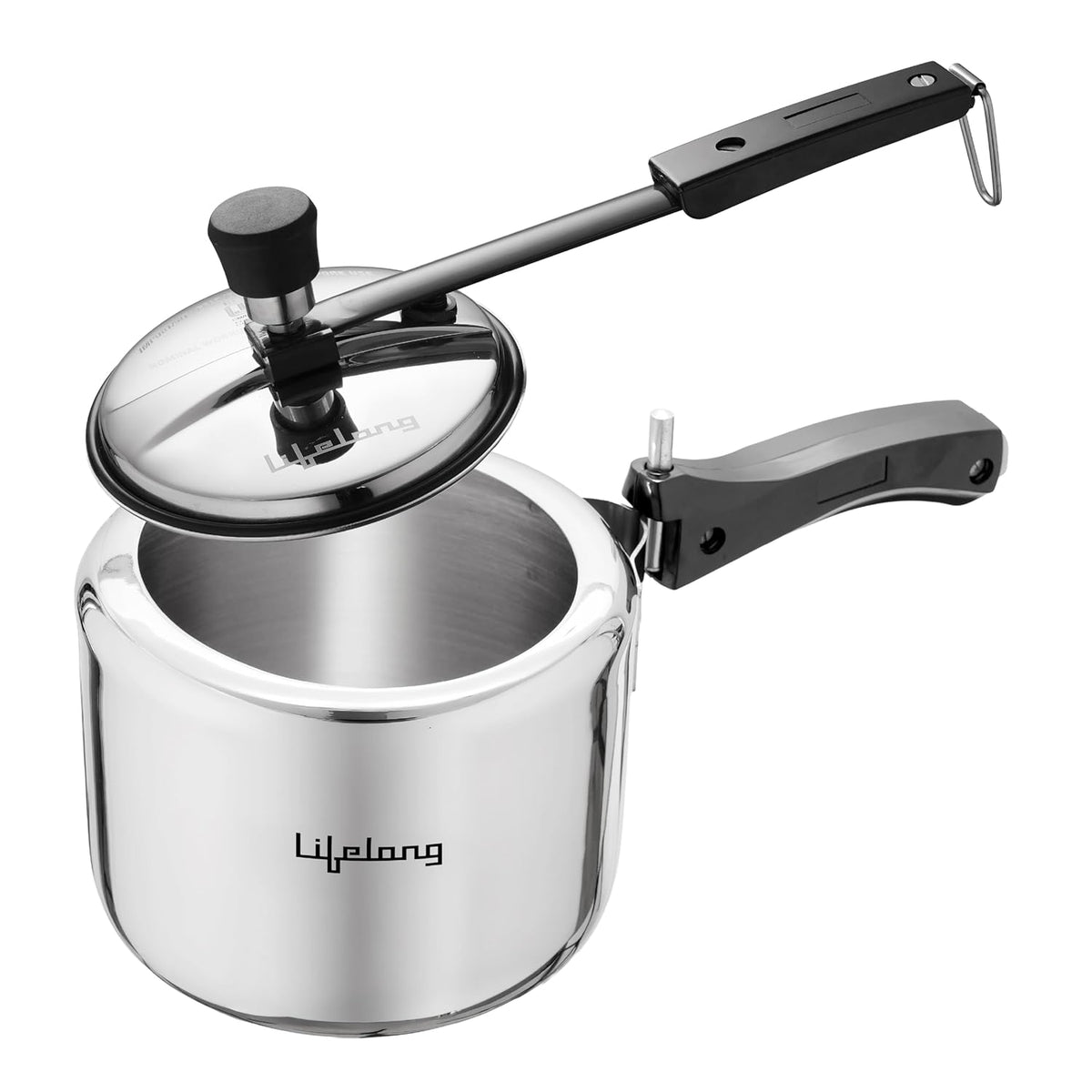 Lifelong 5L Tri Ply Stainless Steel Pressure Cooker | Inner Lid Design | Silicone Gasket | Induction & Gas Compatible for Rice, Dal, Rajma, Chole | 2.5mm Thick | Faster, Even Heating | ISI- Certified