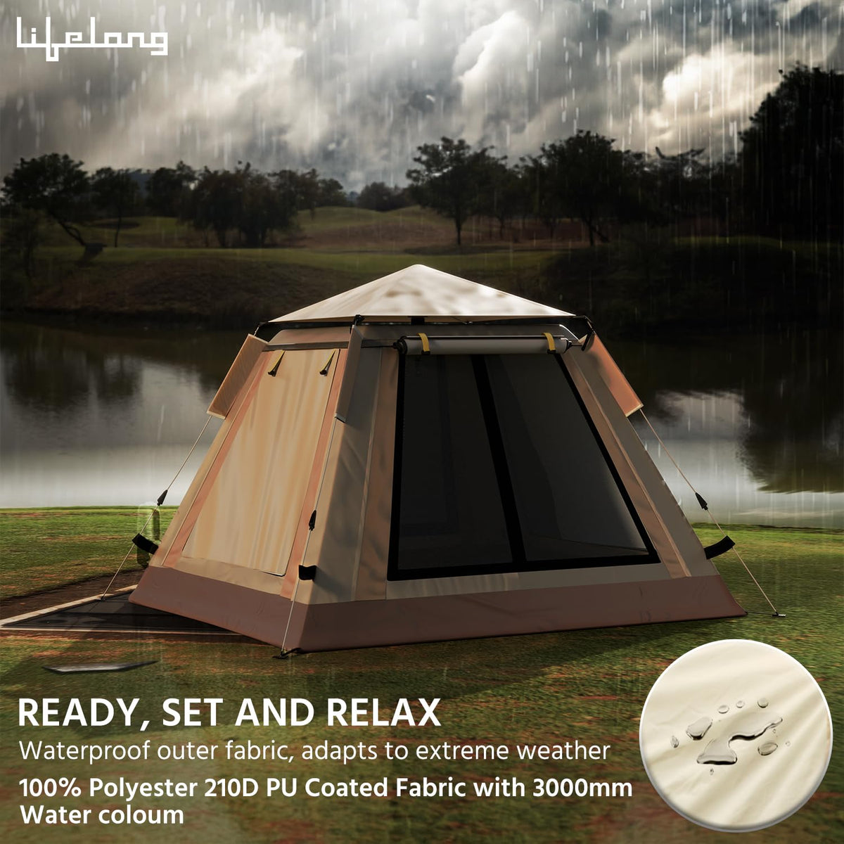 3-Person Pop-Up Dome Camping Tent