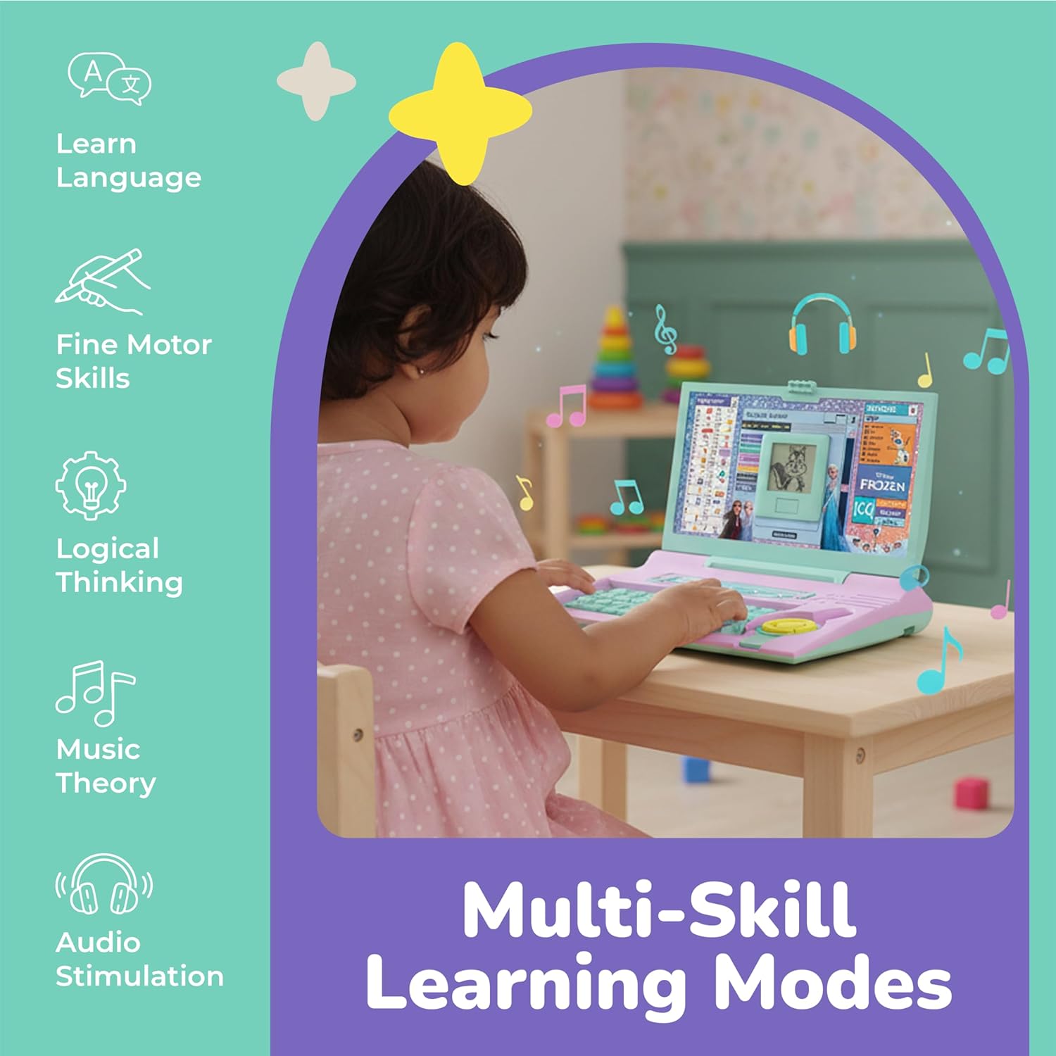 Lifelong Frozen Kids Learning Laptop with 20 Educational Modes & Music