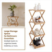 Lifelong 4-Tier Bamboo Bathroom & Countertop Organizer – Water-Resistant Eco-Friendly Storage Rack for Towels, Toiletries, Perfumes & Plants (30 × 29 cm)