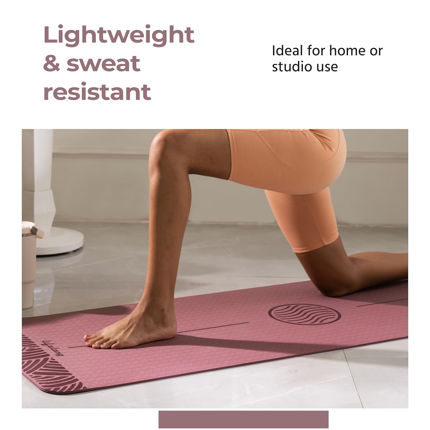 Lifelong 5mm TPE Yoga Mat – Non-Toxic, Sweat-Resistant & Portable with Carry Bag