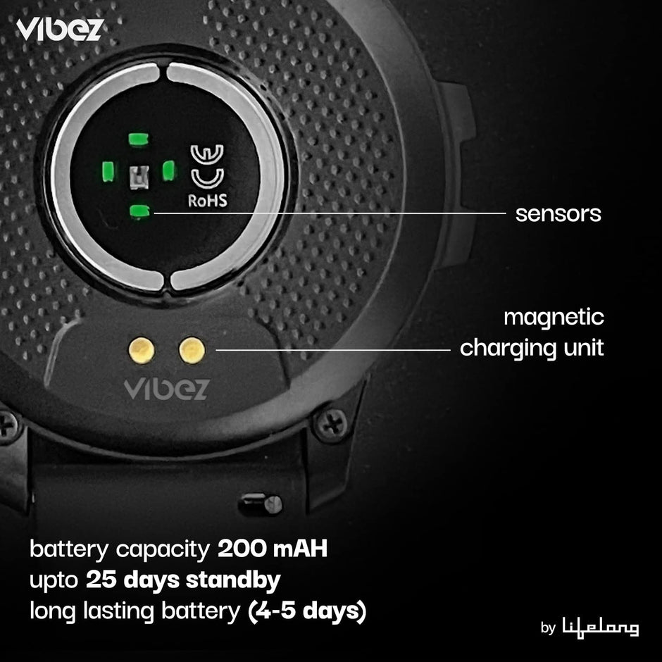 Vibez by Lifelong Urbane Smartwatch-1.32" HD Display-24x7 Heart Rate & Blood Oxygen