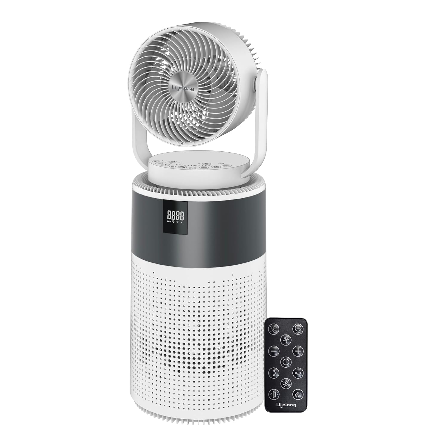 Lifelong EcoTurbo 400 Air Purifier with 3D Circulator, True HEPA 13 Filter & Ionizer