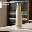 Lifelong 900ml Stainless Steel Water Bottle Pack of 2 | Leak-Proof & Durable | Easy to Clean | Odour-Free | Rust-Free Build, Secure Cap & Easy Grip | Ideal for School, Office, Travel & Gym (Beige)