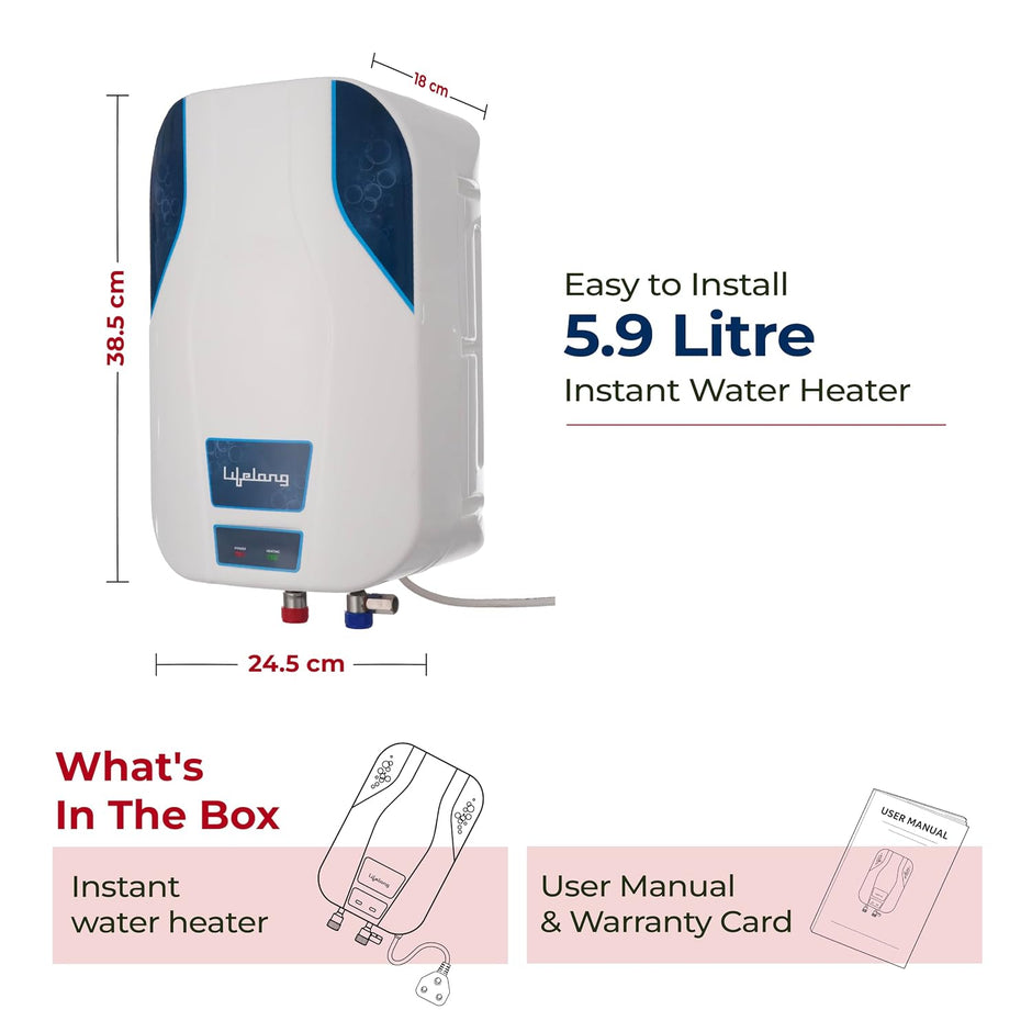 Lifelong Veloz 5.9L 3000W Instant Water Heater Geyser