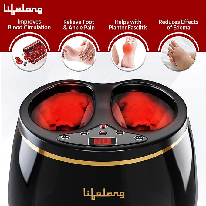 Air Bag Foot Massager with Heat & Shiatsu Therapy