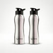 Lifelong 750ml Stainless Steel Water Bottle Pack of 2 | Leak-Proof & Durable | Easy to Clean | Odour-Free | Rust-Free Build, Secure Cap & Easy Grip | Ideal for School, Office, Travel & Gym (Silver)