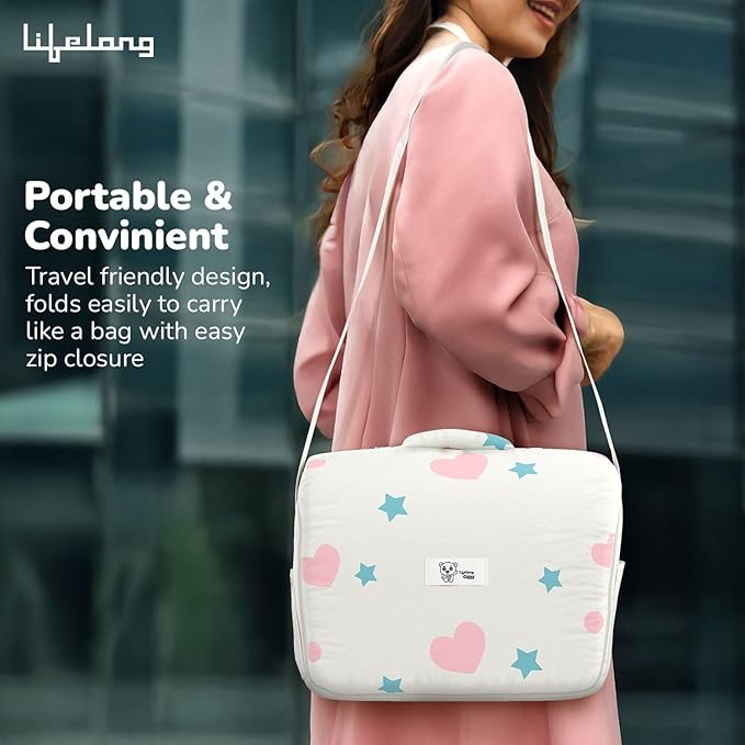 Lifelong Cuppy Baby Nest Lite | Portable & Foldable Infant Sleeping Bed for Newborns | Soft, Cozy & Travel-Friendly Baby Carry Bed with Cushioning (42 x 36 cm)