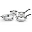 Lifelong 4 Pc Stainless Steel Cookware Set | 2.2L Kadhai with Lid 22cm | 1.4L Fry Pan 22cm | 1.2L Saucepan 14cm |1.4L Tope 16cm | Comes with Common Lid | Induction & Gas Compatible |Bakelite Handles
