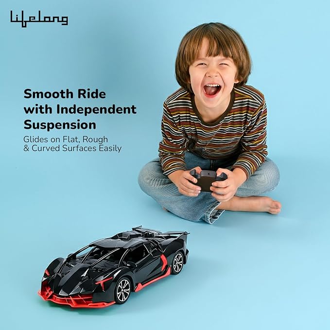 Lifelong Cuppy Rechargeable RC Car for Kids | LED Lights & 2.4GHz Control