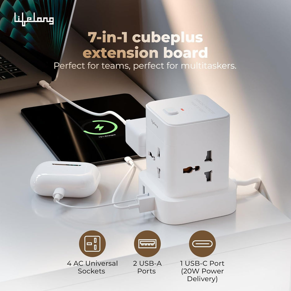 Lifelong Cube Plus Extension Board 7-in-1 | 1500 Watt