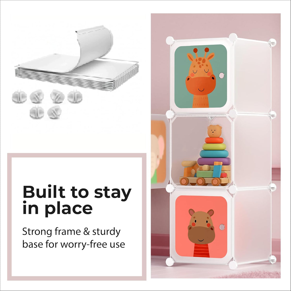 Kids' Storage Cabinet Almirah with Shutter Door