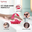 Silicone Scalp Massager & Body Scrubber – Hair Growth & Dandruff Care Brush (Pink)