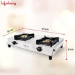 Lifelong LLGS199 Stainless Steel 2 Burner Gas Stove, ISI Certified, Manual Ignition, Silver (1 Year Door-step Warranty)