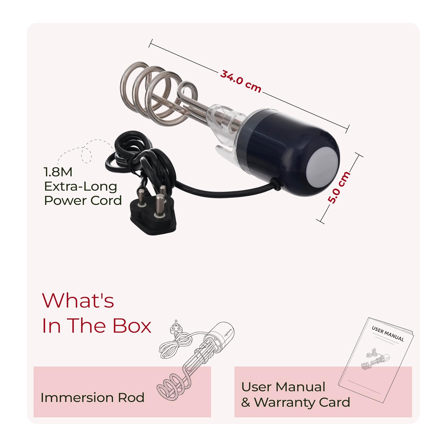Lifelong HeatX Immersion Rod Auto Cut Off 1500 W Shockproof Water Heater
