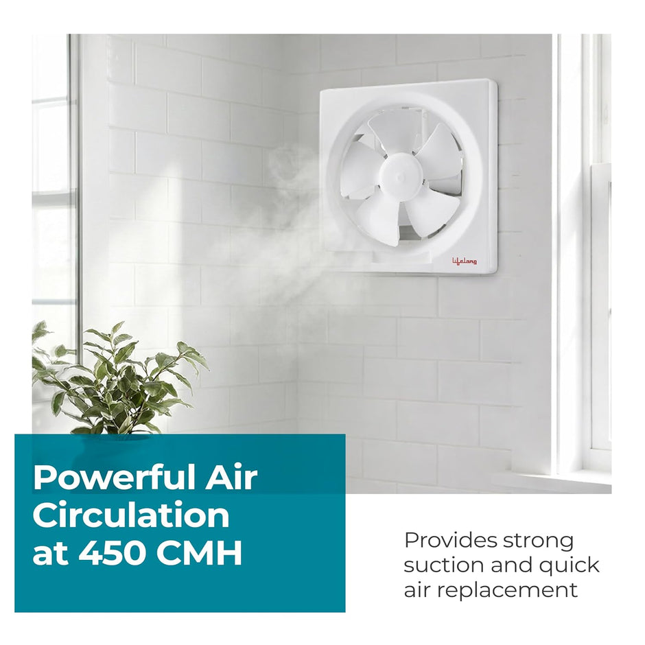 Lifelong 200 mm Exhaust Fan for Kitchen & Bathroom - 8 Inch Ventilation Fan with 31 Watt Strong Air Suction