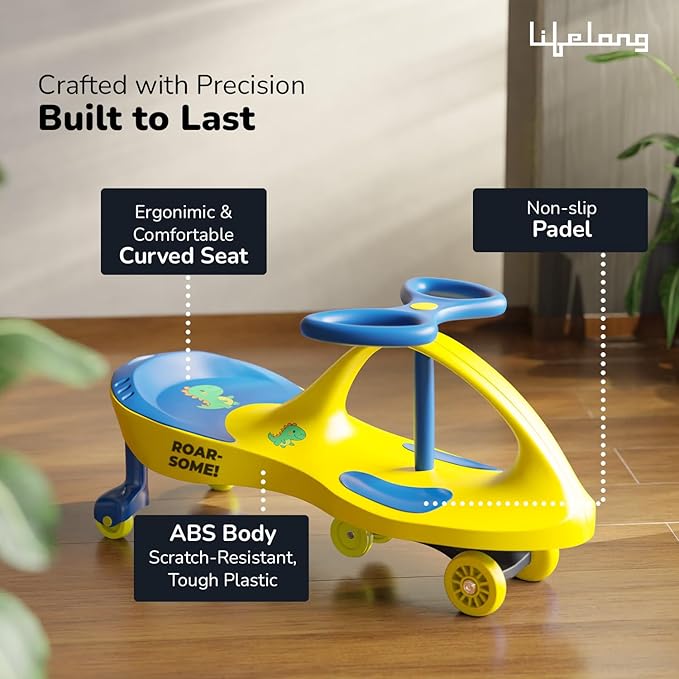 Lifelong Cuppy Jiggle Swing Car for Kids | No Battery Fun Ride for 2-5 Years