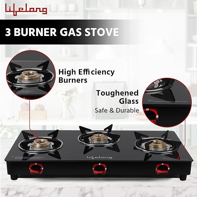 Lifelong Kitchen Combo Set – 3 Burner Stove, Cookware, Mixer, Kettle & More