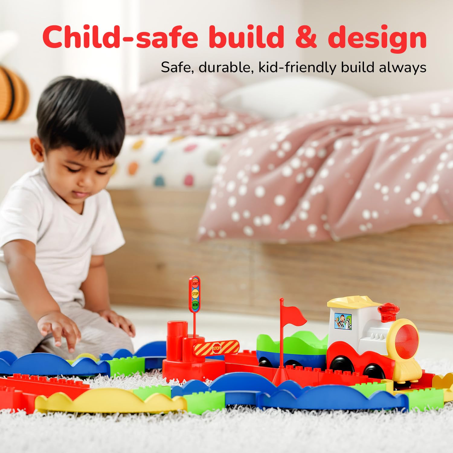 Lifelong Cuppy Rechargeable Toy Train Set with USB-C Engine, Lights & Sounds