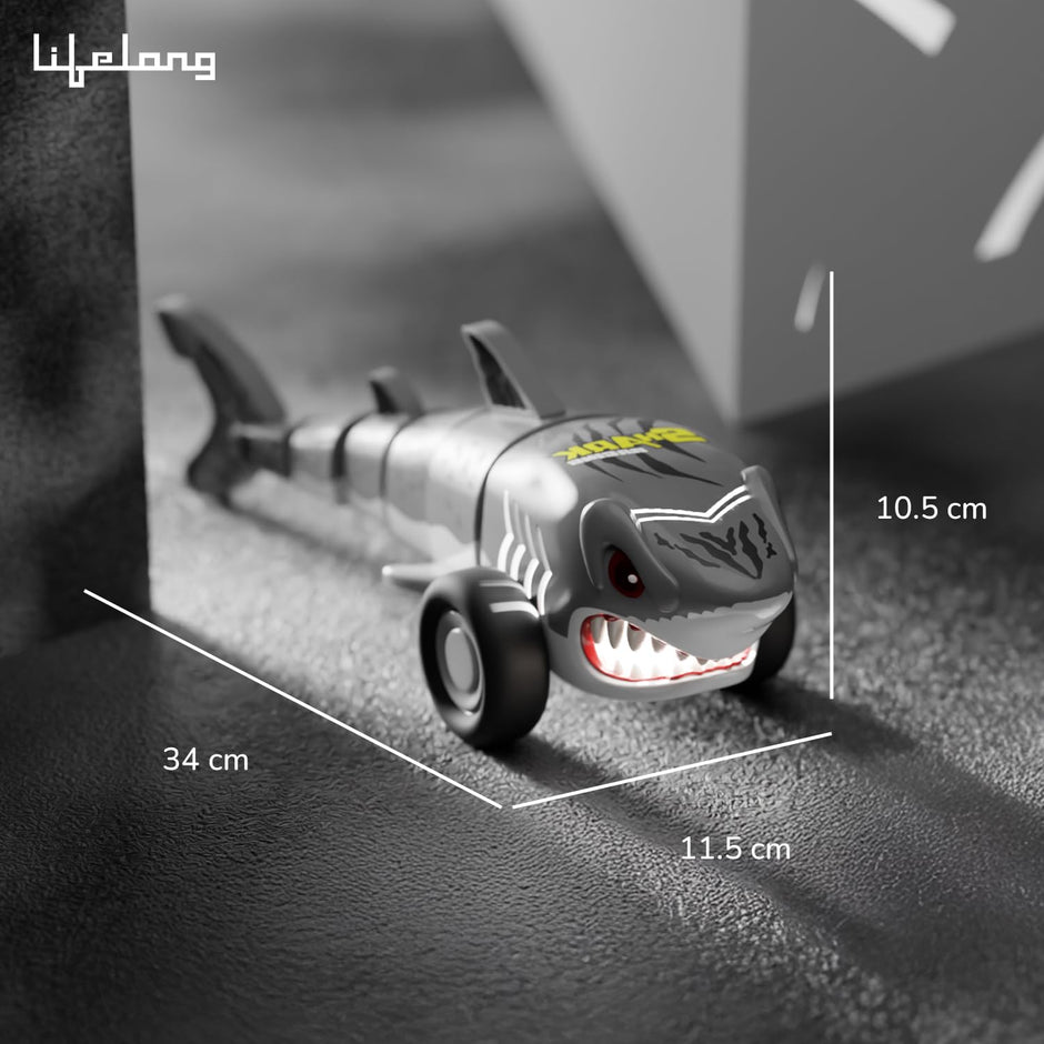 Lifelong Cuppy Remote Control Shark Car | 360° Spin RC Toy with LED Lights