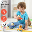Lifelong Cuppy Animal Press & Go Toy Cars | Friction-Powered Pack of 3 for Kids