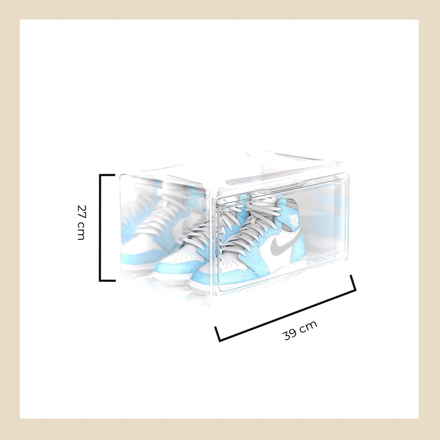 Lifelong Clear Shoe Storage Box – Stackable, Foldable & Space-Saving Organizer