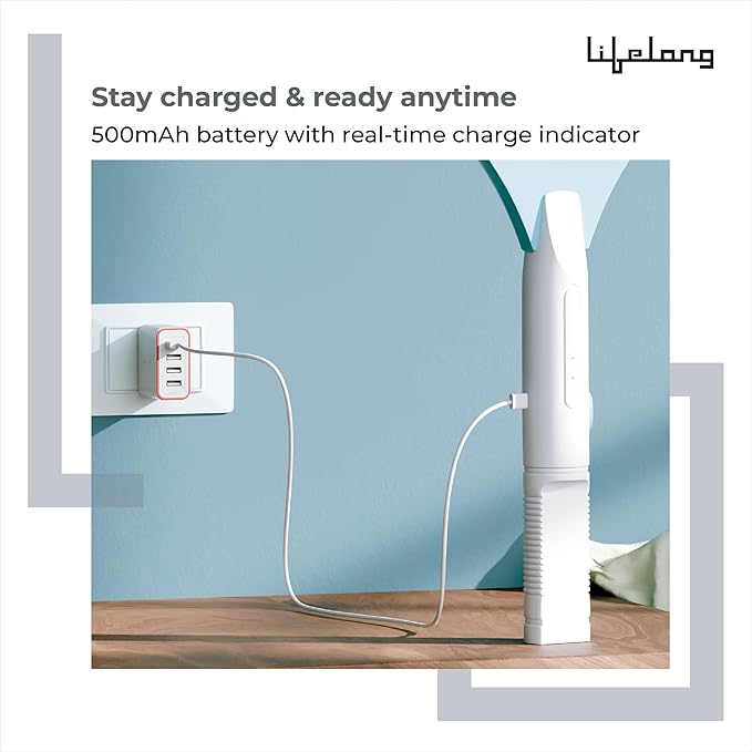 Lifelong Rechargeable Electric Mosquito Racket – USB Charging Fly Swatter, Mosquito Killer Bat for Home & Outdoor Use (White)