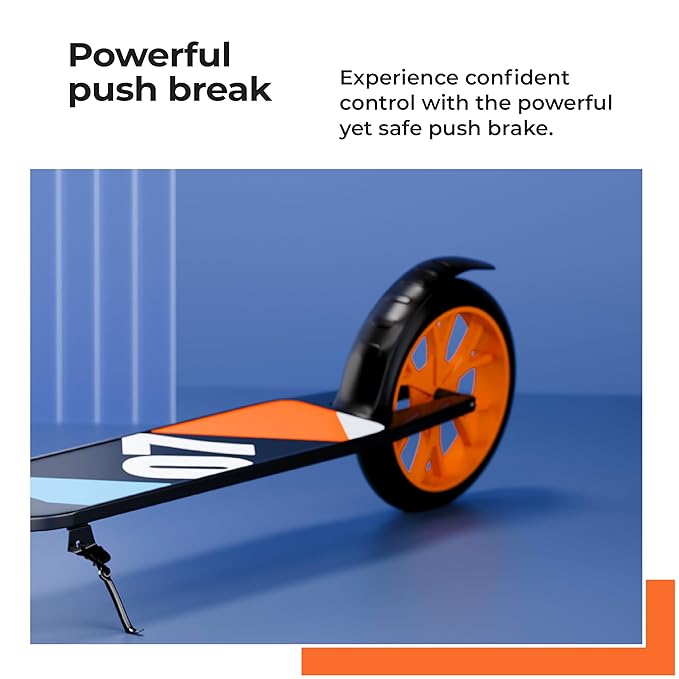 Lifelong Adult Kick Scooter – Adjustable Height, Lightweight Aluminium Frame, Foldable Design for Outdoor Riding (Black & Orange)